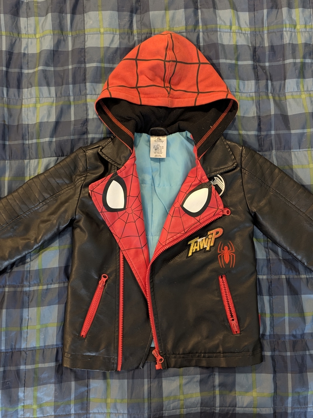 Disney Brand Kids Spider-Man Faux Leather Jacket